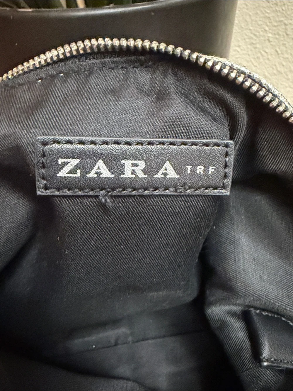 Zara Metallic Silver Foil Crossbody Bag Pearl Bumblebee Accent Cottagecore Glam